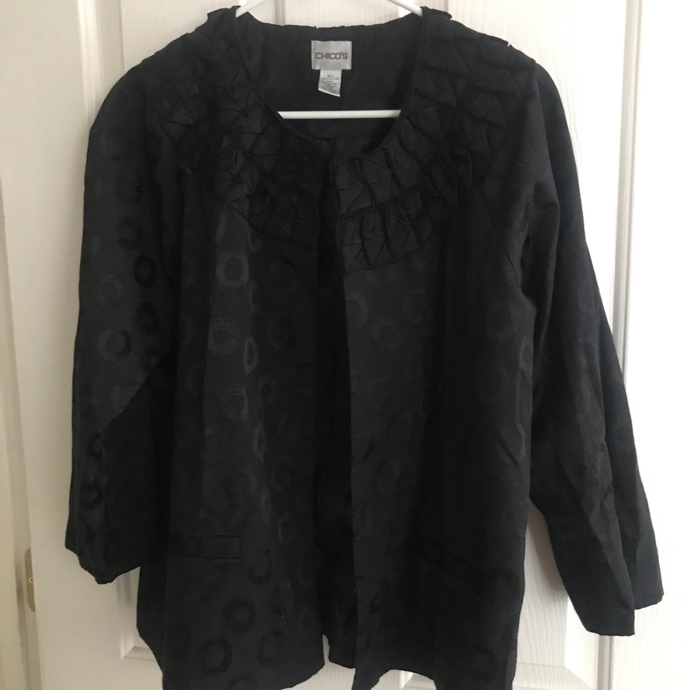 Chico’s SZ 3 - XL 16 Career Black Blazer Jacket